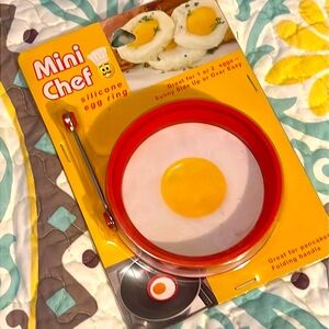 🔥NEW! MINI CHEF SILICONE EGG RING PERFECT SUNNY SIDE UP EGG MAKER NEW